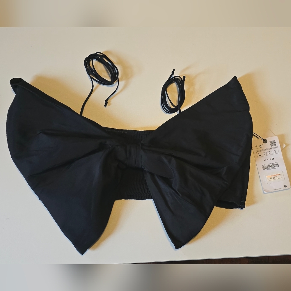Zara Black Bow Tube Top